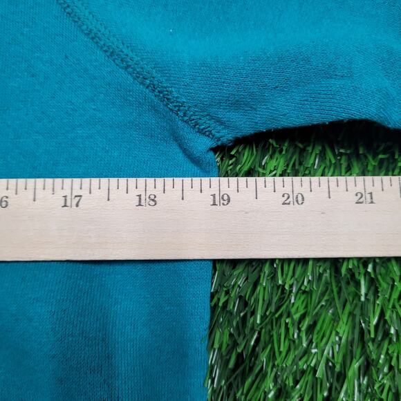VTG 90s Lee Blank Crewneck Sweatshirt Mens Small USA Made Teal - Picture 4 of 8